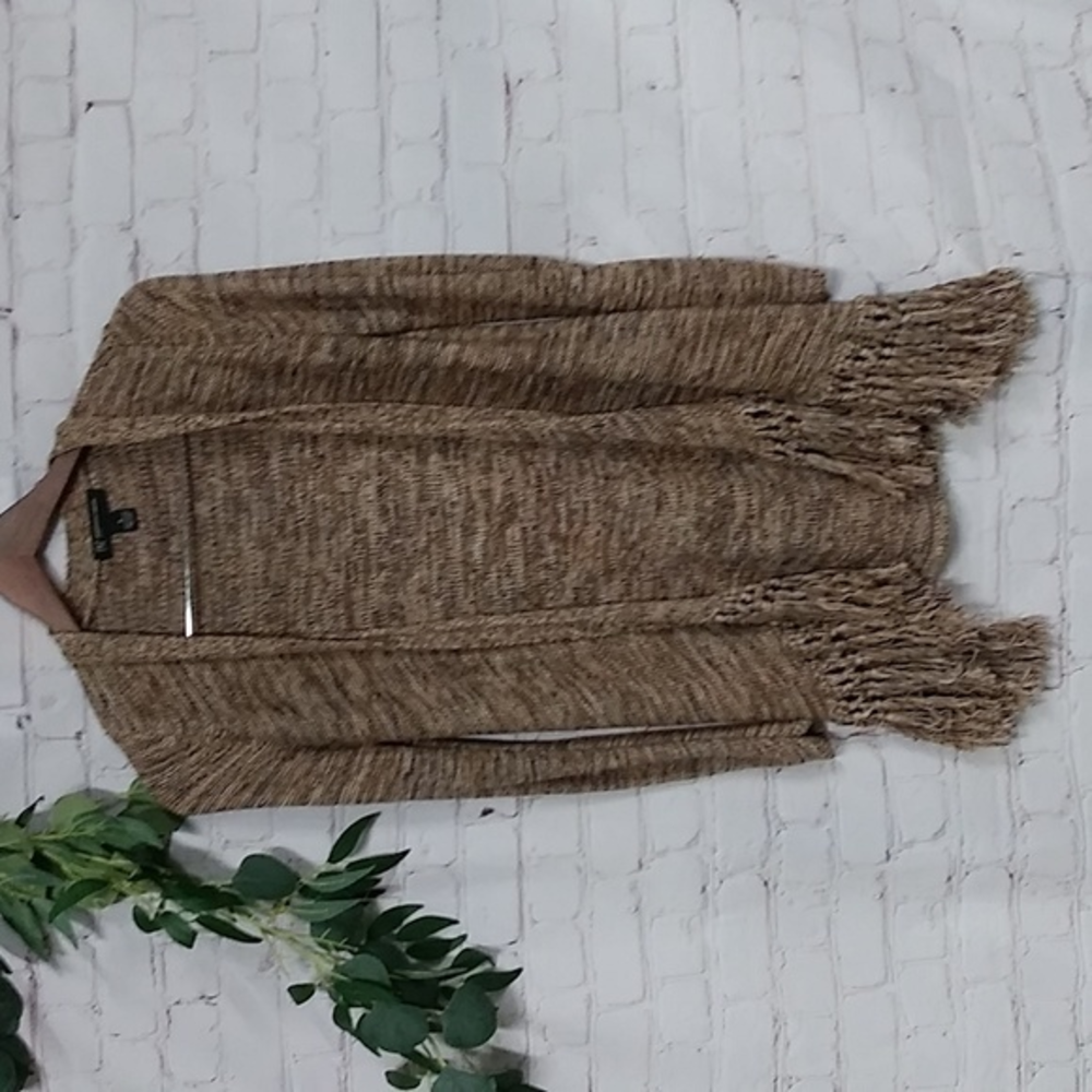 🌼 INC Women's  Open Cardigan. Brown Knit‎ long sleeve . Size Sm